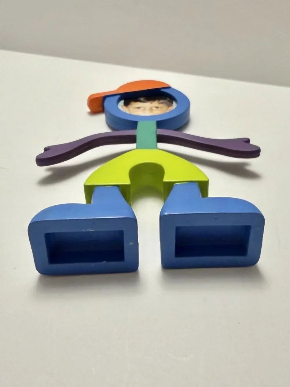 CBS Designs 1999 Vintage Flexo Buddies Man Boy Photo Frame Bendable Figure 90's